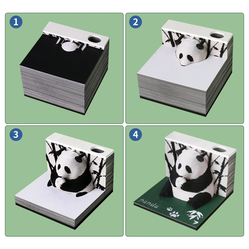 Panda Omoshiroi Block 3D Memo Pads - Image 4