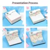 Omoshiroi Block 2024 Calendar 3D Notepad Block Santorini 3D Art Calendar With Led Memo Pad Paper - Omoshiroi Block UK Shop