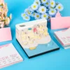 Omoshiroi Block 2024 Calendar 3D Notepad Block Santorini 3D Art Calendar With Led Memo Pad Paper 2 - Omoshiroi Block UK Shop