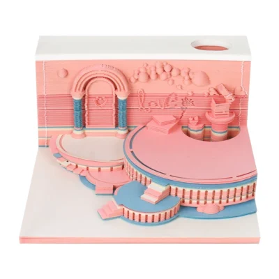 Omoshiroi Block 3D Notepad Block 178Sheets Love Steps 3D Memo Pad Cube Non Sticky Sheets Paper - Omoshiroi Block UK Store