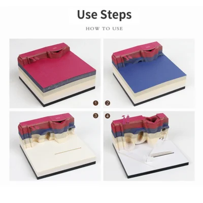 Omoshiroi Block 3D Notepad Mini Notepad 3D Model Love Memo Pad Block Notes Scrapbooking Paper Carved 1 - Omoshiroi Block UK Store