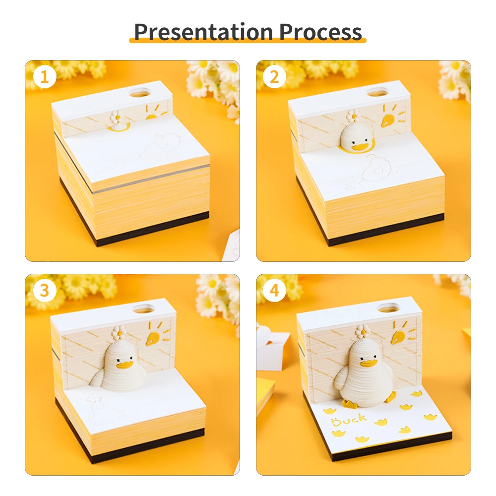 Notepads Lucky Duck Omoshiroi Block 3D Memo Pads - Image 2