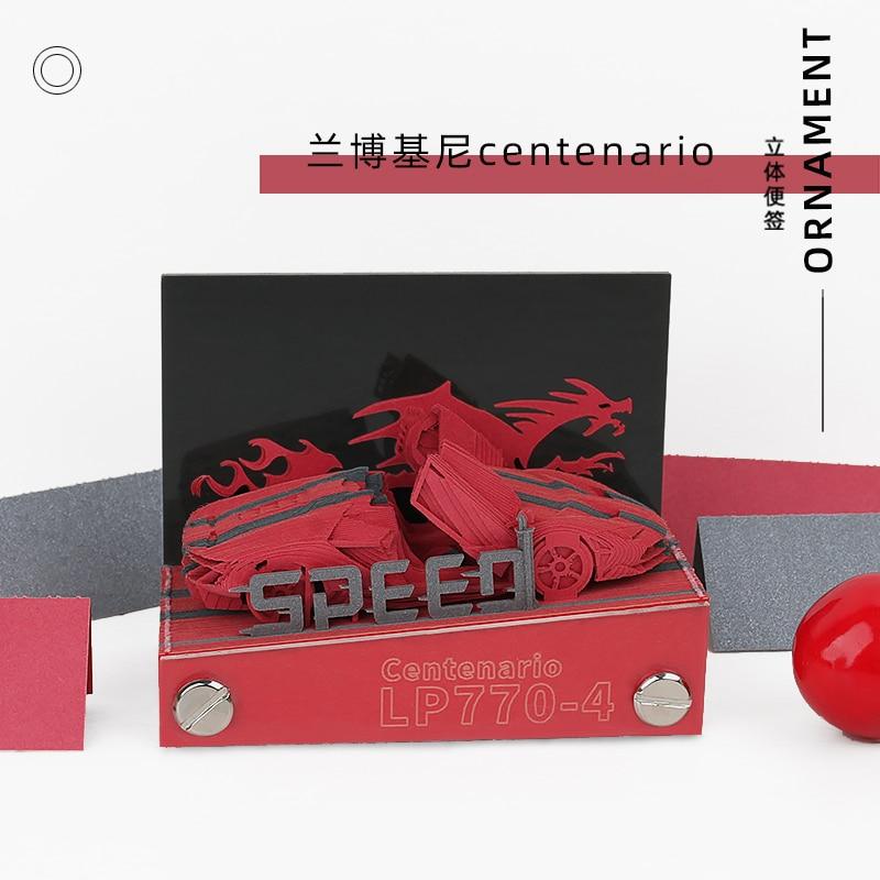 Centenario LP 770-4 Red Car Omoshiroi Block 3D Memo Pads - Image 2