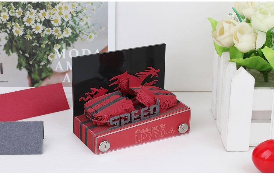 Centenario LP 770-4 Red Car Omoshiroi Block 3D Memo Pads - Image 8