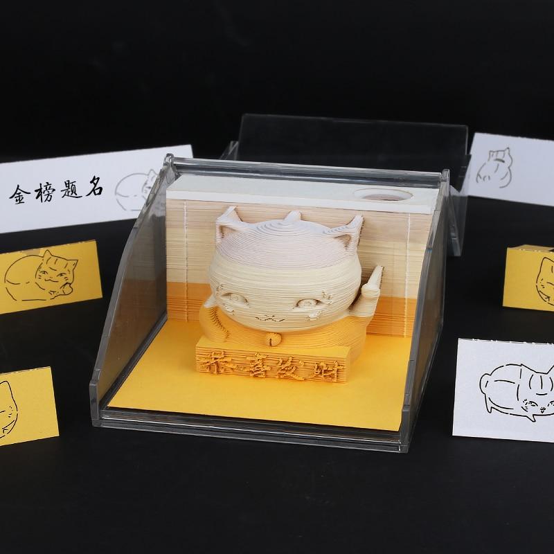 Maneki Neko Fortune Cat Omoshiroi Block 3D Memo Pads - Image 9