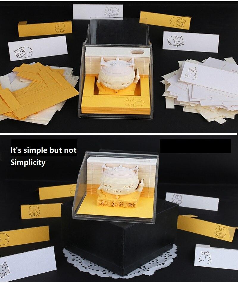 Maneki Neko Fortune Cat Omoshiroi Block 3D Memo Pads - Image 10