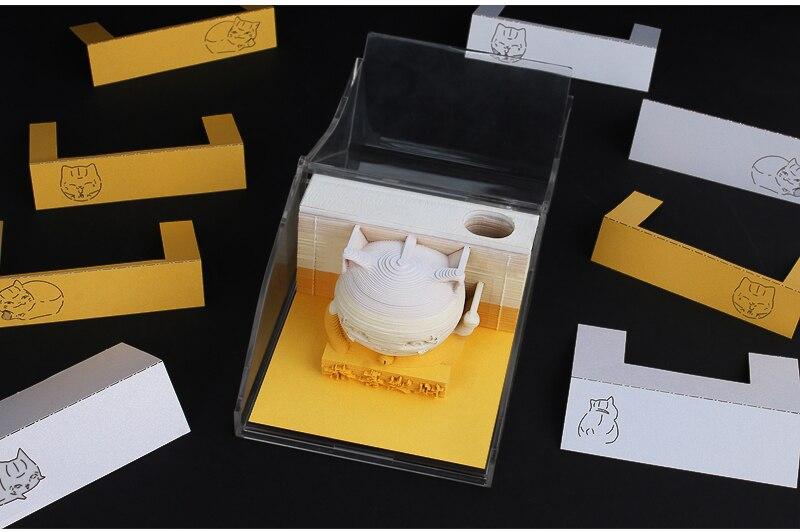 Maneki Neko Fortune Cat Omoshiroi Block 3D Memo Pads - Image 3
