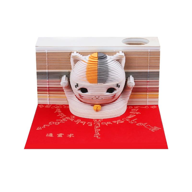 Maneki Neko Lucky Cat Omoshiroi Block 3D Memo Pads