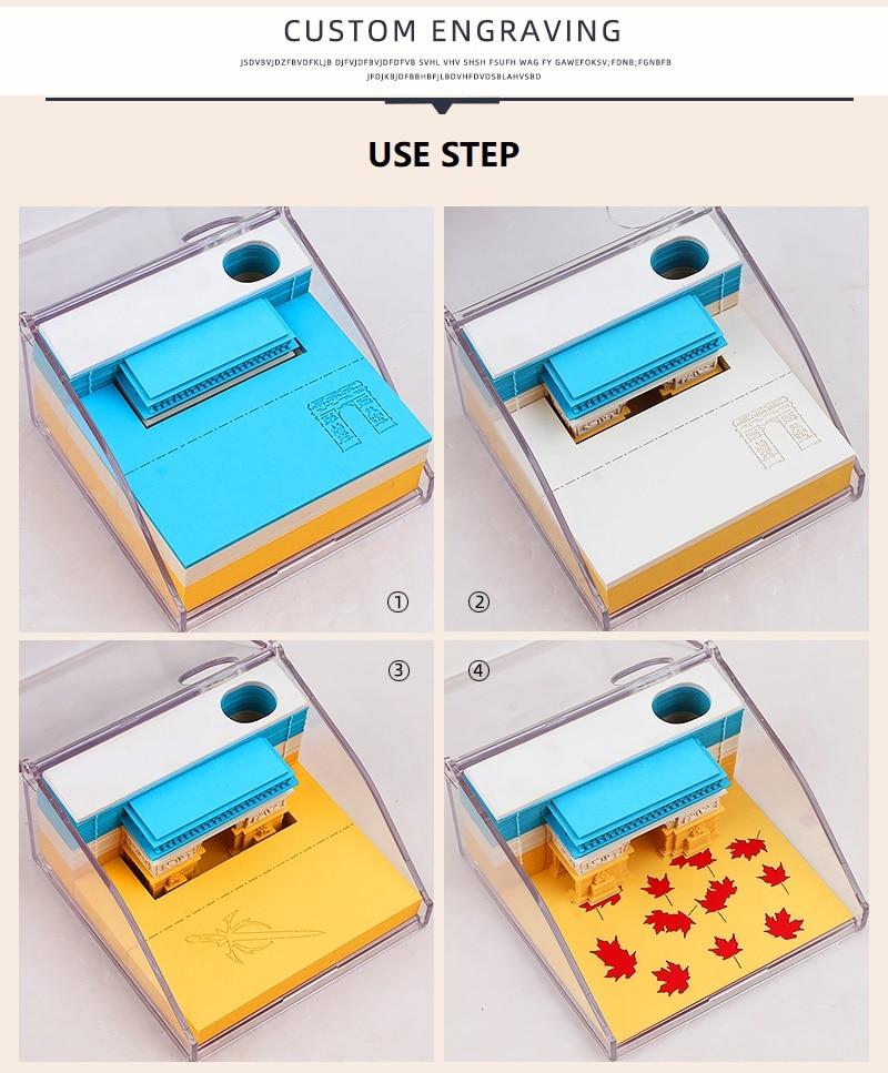 Paris Arc De Triomphe Omoshiroi Block 3D Memo Pads - Image 12