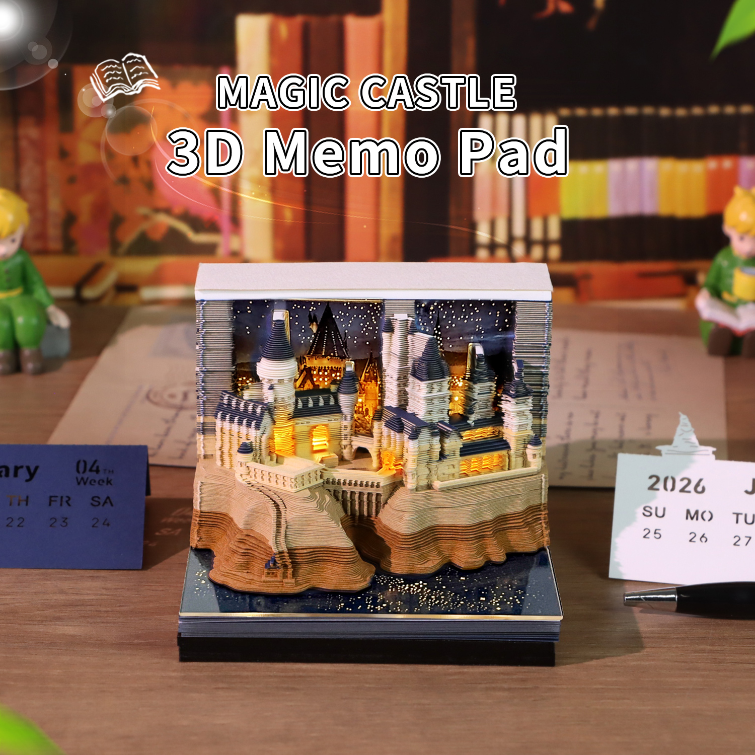 2026 Magic Castle Weekly Calendar With Lights 3D Paper Craft Notepad - Image 8