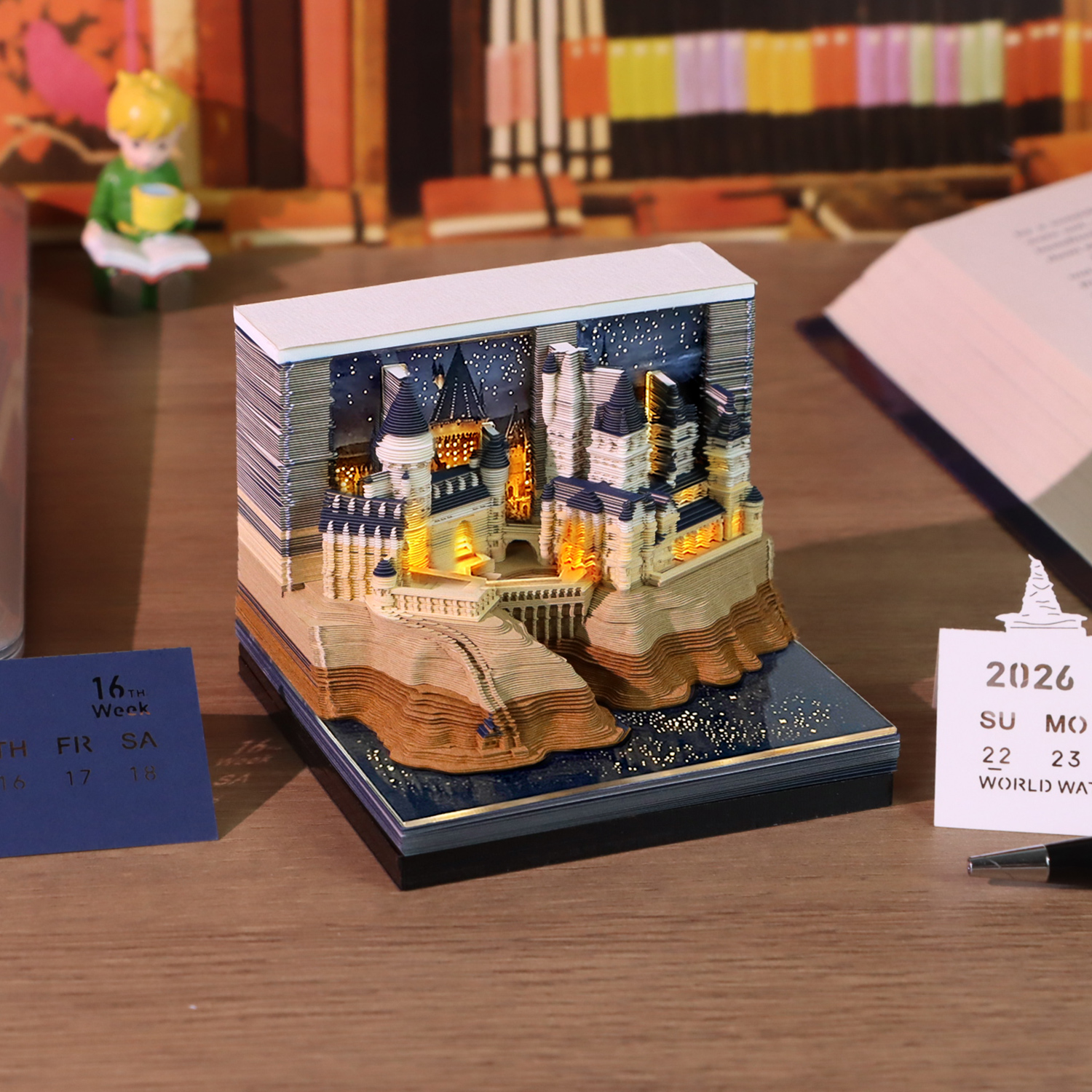 2026 Magic Castle Weekly Calendar With Lights 3D Paper Craft Notepad - Image 5